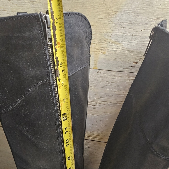 Frye leather knee high riding moto leather flat boots melissa - Picture 15 of 16